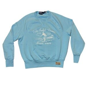 Ralph Lauren Men's Sky Blue Surf Club Crewneck Sweatshirt